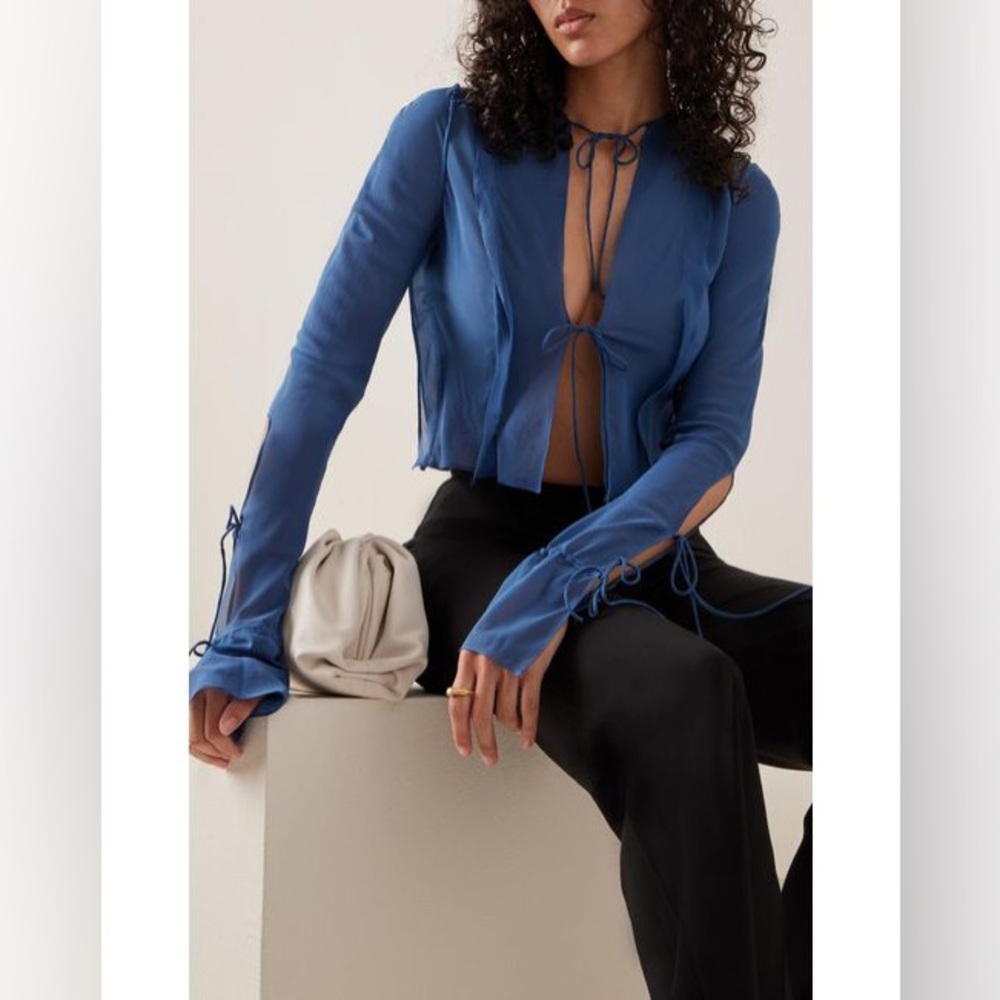 Christopher Esber Blue Tie Shirt - Picture 2 of 12
